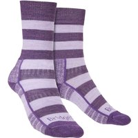 Bridgedale Women's Hiking Lightweight Merino Wool Performance Boot Socks in Purple | Size: 7-8