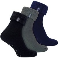 THMO Men's 3 Pack Soft Fleece Lined Slipper Bed Socks | Size: 6-11