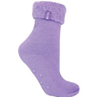 THMO Women's 1 Pack Soft Plush Lined Slipper Bed Socks in Purple | Size: 4-8