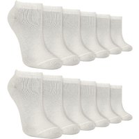 Sock Snob Men's 12 Pack Soft Breathable Bamboo Trainer Liner Socks Ideal for PE in White | Size: 4-5