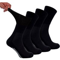 Dr.Socks Women's 4 Pack Bamboo Diabetic Socks With Grips & Women in Black | Size: 12-14