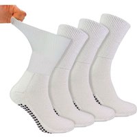 Dr.Socks Women's 4 Pack Bamboo Diabetic Socks With Grips & Women in White | Size: 9-11