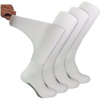 Dr.Socks Women's 4 Pack Long Bamboo Diabetic Socks With Grips & Women in White | Size: 9-11