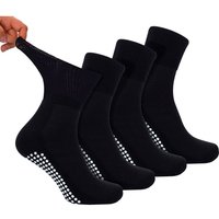 Dr.Socks Women's 4 Pack Short Bamboo Diabetic Socks With Grips & Women in Black | Size: 9-11