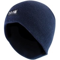 THMO Boy's Knitted Beanie Winter Hat with Soft Fleece in Navy | Size: 7-10 Years