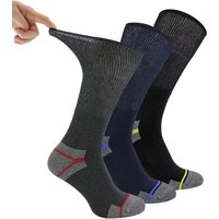 Dr.Socks Men's Multipack Diabetic Work Socks | Non Elastic Breathable Diabetic Socks in Black | Size: 6-11