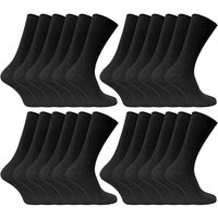 Sock Snob Men's 24 Pairs Multipack Ultimate Comfort 100% Cotton Socks in Black | Size: 11-14