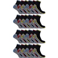 Sock Snob Men's 24 Pairs Multipack Short Breathable Bamboo Work Socks in Black | Size: 6-11
