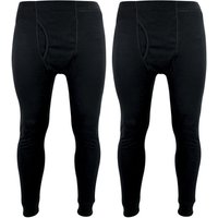 THMO Men's 2 Pack Thermal Long Johns | Winter Base Layer Thermal Underwear in Black | Size: Large