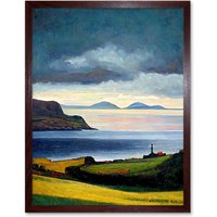 Artery8 Wall Art Print Mull Of Kintyre Scotland Art Framed in Brown | Size: W12" x H16"