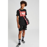 Beat Boyz Club Boy's 'Linear' Cotton Blend Sweat Shorts in Black | Size: 9-10 Years
