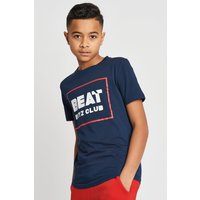 Beat Boyz Club Boy's 'Strike' Cotton Logo T-Shirt in Navy | Size: 13-14 Years