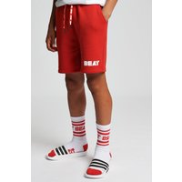 Beat Boyz Club Boy's 'Linear' Cotton Blend Sweat Shorts in Red | Size: 11-12 Years
