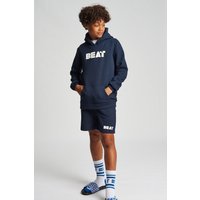 Beat Boyz Club Boy's 'Linear' Cotton Blend Sweat Shorts in Navy | Size: 9-10 Years
