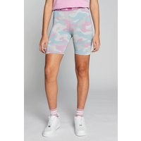 Beat Girlz Club Girl's 'Breeze' Pastel Camo Cycle Shorts in Dusty Pink | Size: 9-10 Years