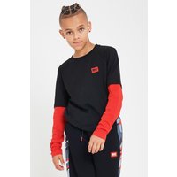 Beat Boyz Club Boy's 'Tayo' Faux Double Long Sleeve T-shirt in Black | Size: 9-10 Years