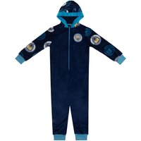 Manchester City FC Boy's Kids Fleece All-In-One in Navy | Size: 6-7 Years