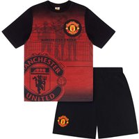 Manchester United FC Boy's Kids Short Pyjama Set in Red | Size: 12-13 Years