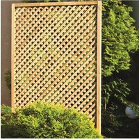 Primrose Wall Diamond Trellis Privacy Garden Softwood Screening 1.83m x 1.80m in Natural