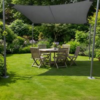 Primrose 4m x 3m Rectangle Pro Waterproof Garden Sail Shade Canopy UV Block in Charcoal