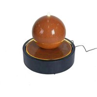 Primrose Melincourt Galvanised Zinc Sphere Water Feature with LED Lights 60cm in Brown