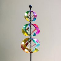 Primrose Three Sphere Multicoloured Kinetic Wind Spinner 18.5cm
