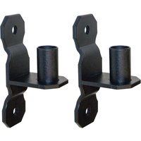 Primrose Powder Coated Wall Mount Fence Brackets in Black - Pack of 2