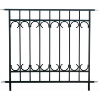 Primrose 91cm Park Lane Fence Section Black Galvanised Steel Panacea Fence System