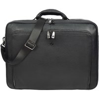 House of Leather Men's Mens Real Leather Travel Bag Holdall Style Briefcase Terni Black | Size: Large