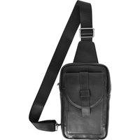House of Leather Men's Mens Real Leather Chest Bag Cross Body Small Organiser Pouch Elliot Black | Size: Medium
