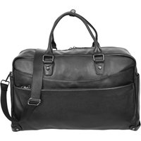 House of Leather Men's Real Leather Holdall Large Size Weekend Overnight Bag Langley Black
