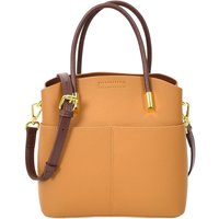 House of Leather Women's Womens Real Leather Handbag Top Handle Small Shoulder Bag Ella Tan
