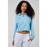 Pink Vanilla Women's Zip Up Sweatshirt in Blue | Size: Large