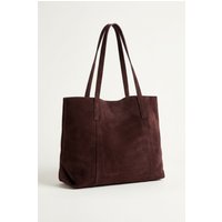Real Cow Suede Tote Bag Dark