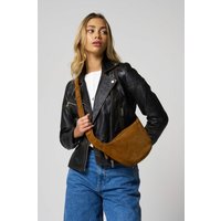 Barneys Originals Women's Tan Suede Crossbody Bag