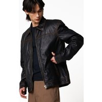 Real Washed Leather Harrington Jacket