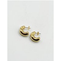 SVNX Women's Chunky Half Hoop Earrings in Gold