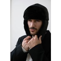 Lined Trapper Hat Detachable Mouth Cover