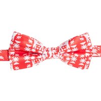 Light Blue Printed Bow Tie Red