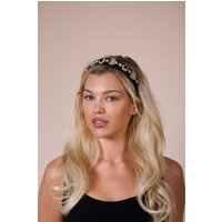 SVNX Women's Heart Embellished Headband in Black