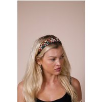 SVNX Women's Embellished Crystal Headband in Black