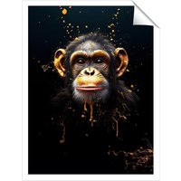 Warren Reed - Designer Splashart Cheeky Chimp Face Unframed Art Print | Size: W20" x H30"