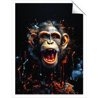Warren Reed - Designer Monkey Face Splashart Unframed Art Print | Size: W20" x H30"