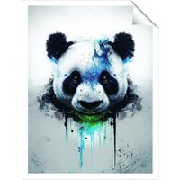 Warren Reed - Designer Panda Face Splashart Light Background Unframed Art Print | Size: W12" x H16"