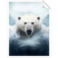 Warren Reed - Designer Polar Bear Splashart Unframed Art Print | Size: W12" x H16"