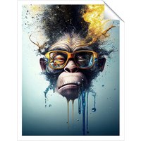 Warren Reed - Designer Monkey With Glasses Splashart Unframed Art Print | Size: W16" x H24"