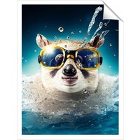 Warren Reed - Designer Dormouse With Glasses Splashart Unframed Art Print | Size: W16" x H24"