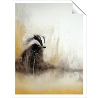 Warren Reed - Designer Badger Watercolour Unframed Art Print | Size: W20" x H30"