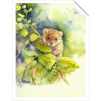 Warren Reed - Designer Dormouse Watercolour Unframed Art Print | Size: W24" x H36"
