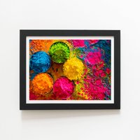 Warren Reed - Designer Colourful Bowls Framed Art Print in Black | Size: W24" x H36"